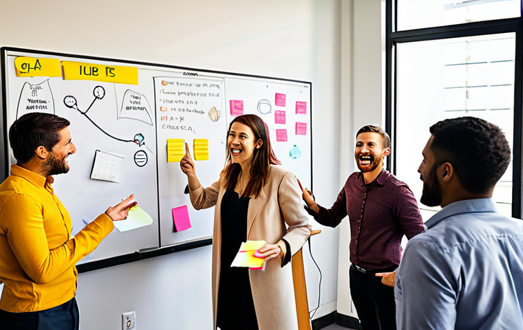 **

A brightly lit, modern co-working space.  Several diverse professionals are gathered around a whiteboard covered in colorful sticky notes and diagrams. They are actively engaged in a brainstorming session, gesturing and smiling, illustrating collaboration and the generation of innovative ideas through convergent thinking and networking.  Emphasis on teamwork and a positive, energetic atmosphere.

**