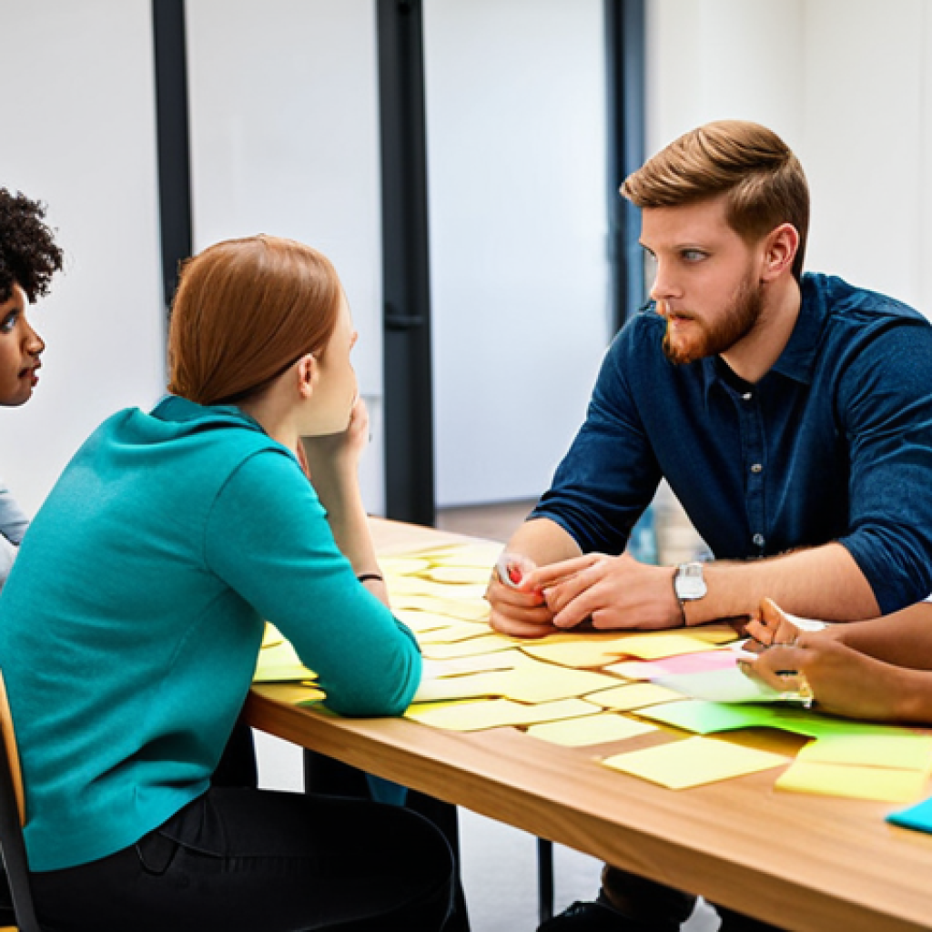 Brainstorming Session**

"A diverse group of fully clothed students engaged in a brainstorming session, sitting around a table with colorful sticky notes, safe for work, appropriate content, professional environment, well-formed hands, correct proportions, natural pose, modest clothing, high quality, family-friendly."

**