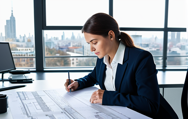 수렴적 사고의 효과적인 피드백 시스템 구축 - Architect at Work**
"A professional female architect in a modern, fully clothed business outfit, re...