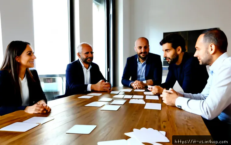 Home 15 수렴적 사고를 통한 혁신적 아이디어 도출 - Photorealistic innovation workshop in a bright Milan design studio, a diverse Italian team of adult ...
